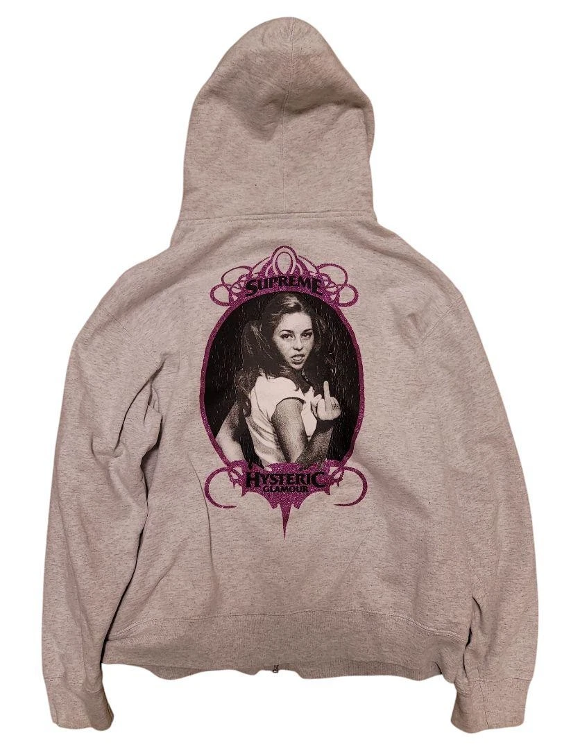Sweat à capuche homme Supreme M hystérique glamour courte longueur iconique streetwear rare limité