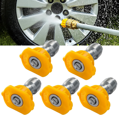 #ad Pressure Washer Sprayer Nozzle Tip 1 4quot; Size 3.0 Yellow 15 Degree Stainless Ste $20.99