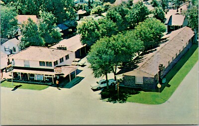 Aerial View of Hacienda Motel Alturas Modoc County California Vintage Postcard