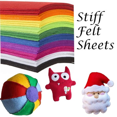 A4 Size Sheet Pack of 20 Bright Multicolor Stiff Felt 1mm Thick Paper for Craft - Picture 203 of 293