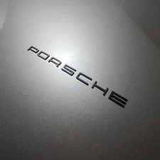 PORSCHE Matte Black Emblem Badge Replacement Letters for rear of car