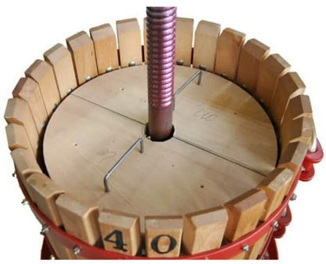 Torchio Pressa Per Vino In Legno - 2 Velocità, 11 Litri, Ø 20 Cm, Made In Italy Per Uva E Vinacce - Foto 5