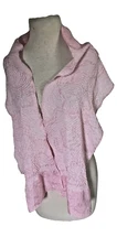 Pink Japanese Crinkled Silk 'Chirmen' Scarf