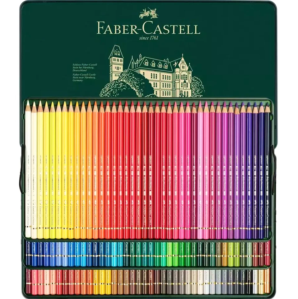 NEW 120 Faber-Castell Polychromos Artist Colour Coloured Pencils Tin Set Case
