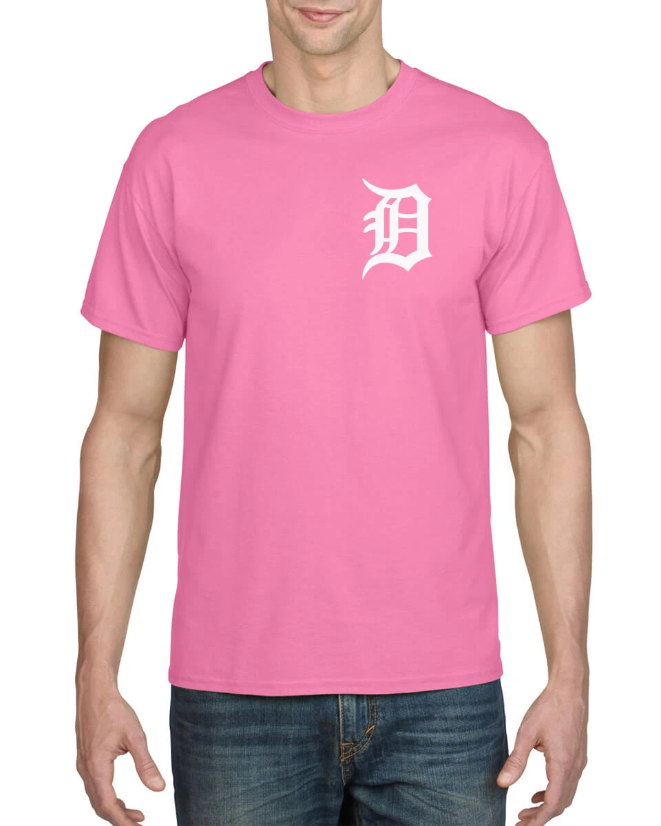 DETROIT TIGERS PINK BREAST CANCER AWARENESS T-SHIRT, NEW, FREE