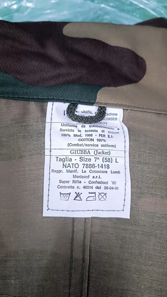 GIACCA PANTALONE Completo Esercito ITALIANO vintage Taglia 58 con Tricolore - Immagine 4 di 4