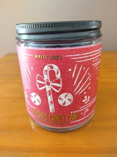 White Barn Bath & Body Works Crushed Candy Cane 7oz Single Wick Jar Candle New