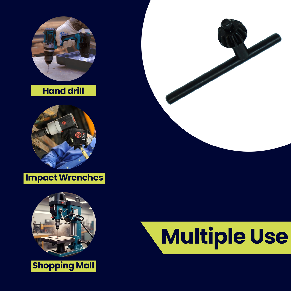 100Fens 4 In 1 Universal Drill Chuck Key For Drill Chucks 6/10/13Mm - Foto 6