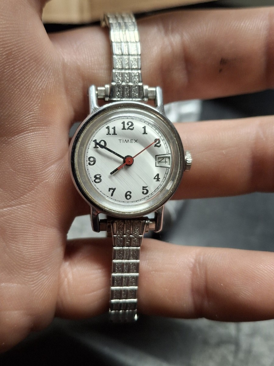 Timex Ladies White Dial Vintage 1970s Mechanical Handwind  display picture 1