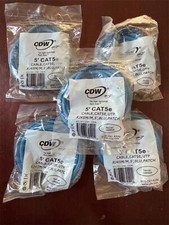 Lot of 5 CDW 5' CAT5e Blue UTP Patch Cable A3L781-05BL-CDW