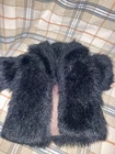 Vintage Cabbage Patch Kids/Doll Clothes - Black Fur Coat  (53)