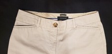 Womens TALBOTS Khaki Tan Perfect Crop Pants Size 4 Cotton Blend Strech