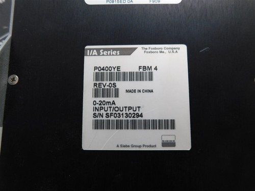 USED Foxboro Co. P0400YE I/A Series Input/Output Module Rev. 0S FBM 4 0-20mA - Picture 5 of 5
