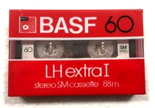 BASF LH extra I 60 audio cassette blank tape sealed Made in Brazil Type I Rare