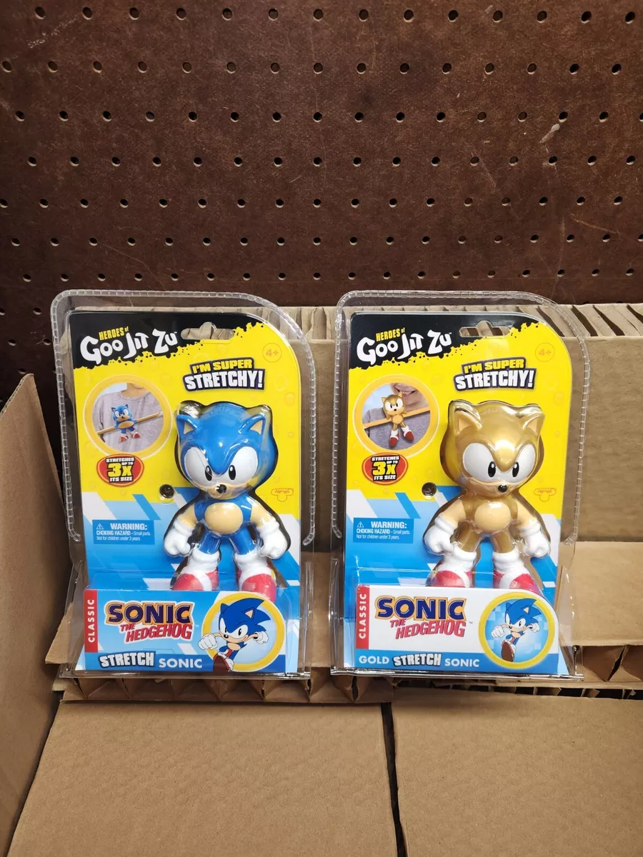 Heroes of Goo Jit Zu Sonic the Hedgehog Stretchy Figure 2-Pack - Blue Sonic  & Rare Gold Sonic 