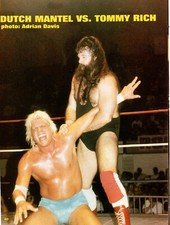 WCW WORLD CHAMPIONSHIP WRESTLING MAGAZINE PINUP (1990) DUTCH MANTELL TOMMY RICH