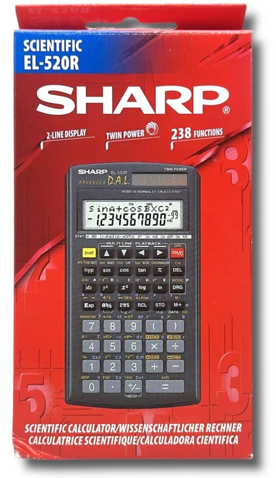 SHARP SCIENTIFIC CALCULATOR ELECTRONIC OFFICE TWIN POWER SCHOOL EXAM GCSE EL520R - Image 3 of 4