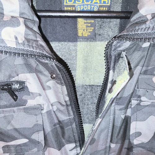 Oscar Sports Mens Size Medium Polyester Camouflage Zip Front Vest NWT - Picture 4 of 13