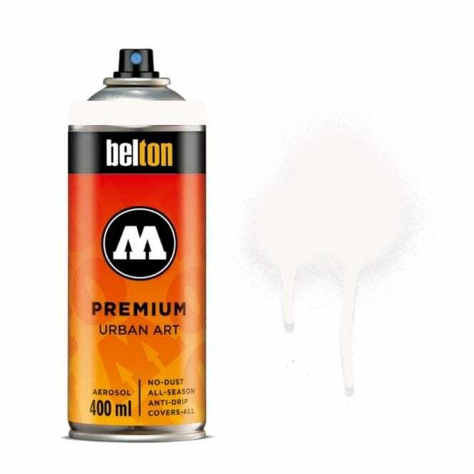Molotow Premium Belton Signal White Spray Paint - Semi Gloss Dual 400ml Can