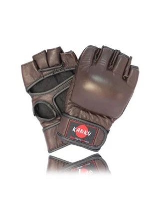 KANKU BROWN, BLACK, WHITE LEATHER GRAPPLING MMA GLOVES-BAG TRAINING SPARRING