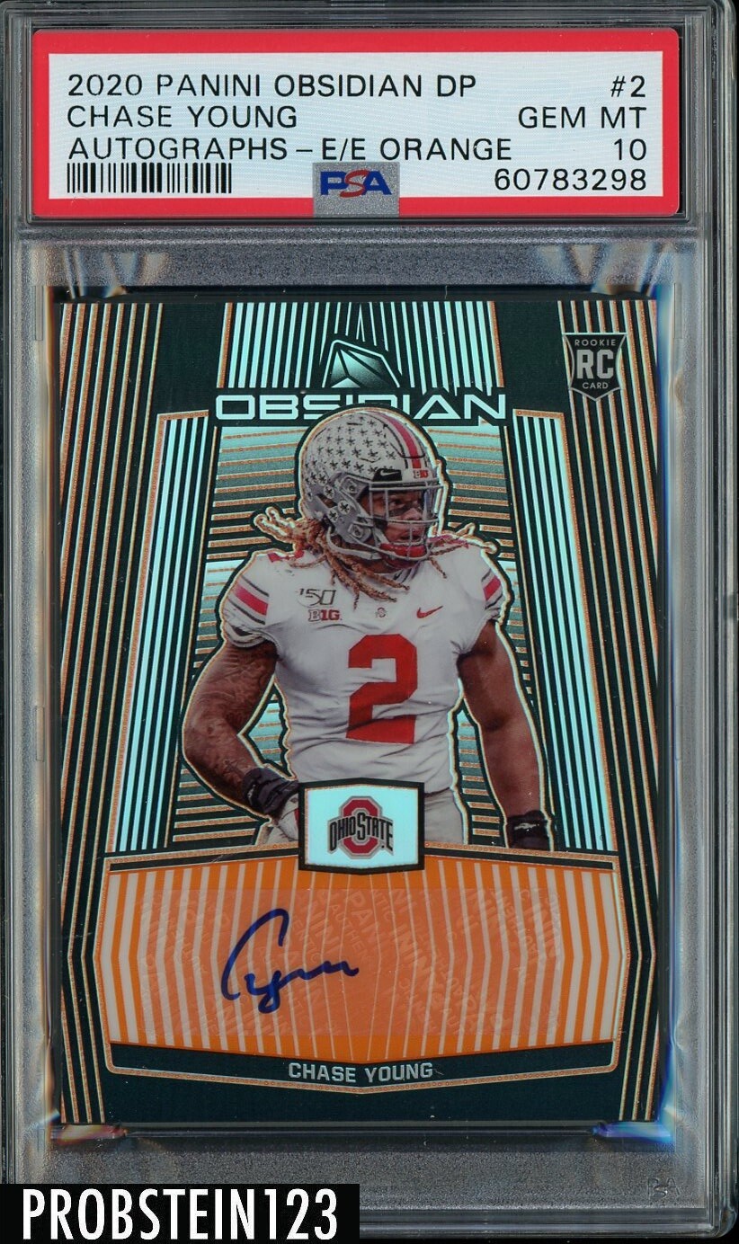Chase Young Panini Obsidian Draft Picks Autographs #2 Autograph Orange Electric Etch