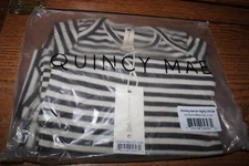 Quincy Mae ribbed long sleeve and leggings-coal stripe-12-18m NEW