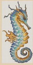 Colorful Fire Seahorse Counted Cross Stitch CHART No. 2-392/52