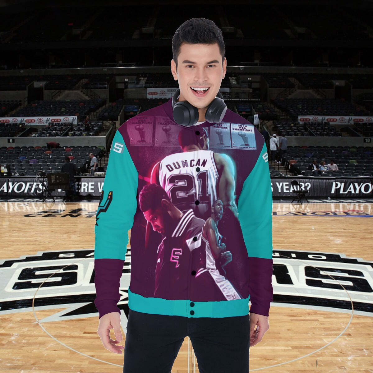 Spurs Tim Duncan Baseball Jacket | eBay