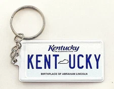 Kentucky License Plate Aluminum Ultra-Slim Souvenir Keychain 2.5"x1.25"x0.06"
