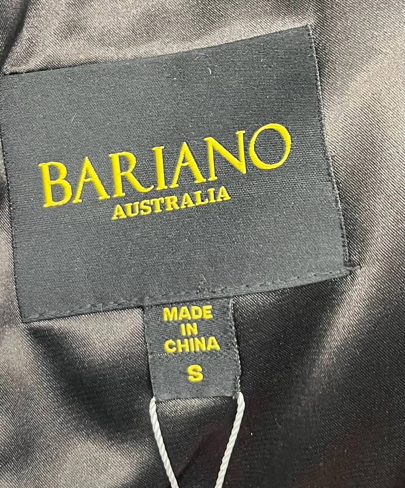 Vestido midi Bariano Australia negro corte láser ojales ribete con flecos talla S Foto 4 de 4