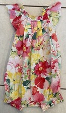 NWOT Ralph Lauren Girl  s Watercolor Floral Summer Ruffle Romper Sz 18 MONTHS