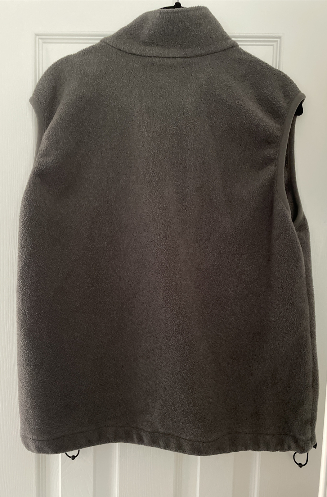 Lands End Fleece Vest Women Size M Medium 1012 Gray Zip Pockets Full