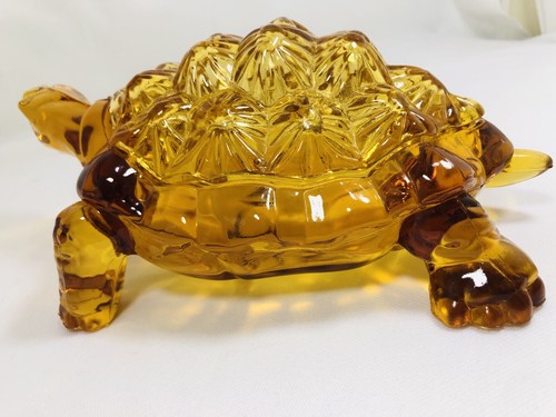 Vintage LG Wright Glass Amber Color Large Turtle Covered Dish 10” PLEASE READ - Picture 2 of 24
