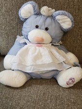 VTG Fisher Price 1987 Puffalump Gray Mouse Plush White Apron Dress 8013 Stuffed