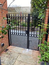 Bespoke Wrought Iron Gate Tall Ornate Metal Steel Pedestrian Garden Estate