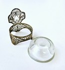 Vintage 1960s USSR Silver Tone Filigree Salt & Papper Cellar — photo 6