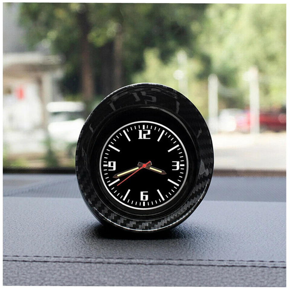 Carbon Fiber Look Pointer Clock Luminous Backlight For Car Interior Dashboard - Image 3 of 4