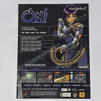 Oni PlayStation 2 PS2 PC Bungie Dark Future Print Ad/Poster Official Promo Art