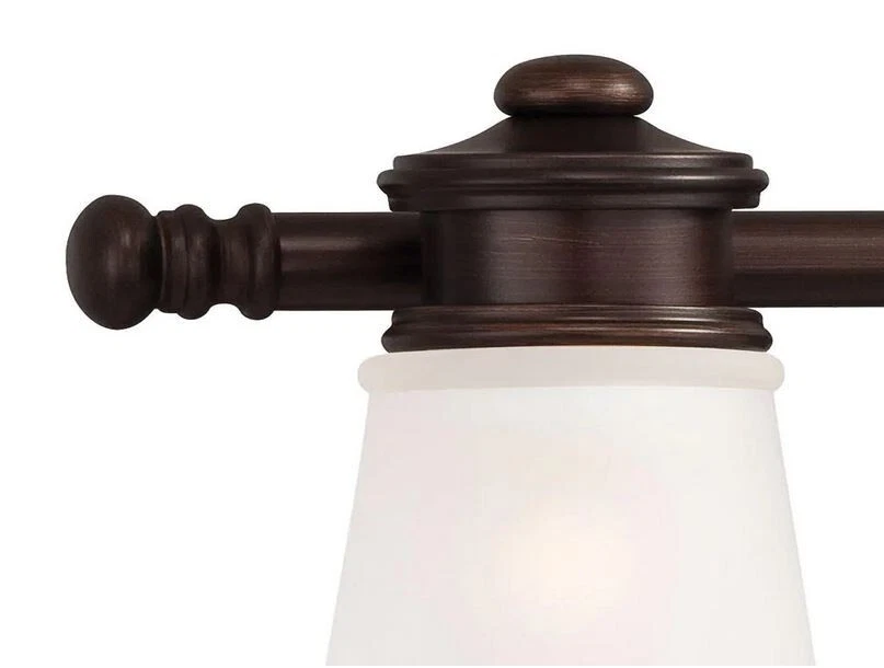 Minka Lavery 3-светлая Темная Матовая Бронза с Травленым Белым Стеклянным Светом для Туалетного столика - Изображение 4 из 4