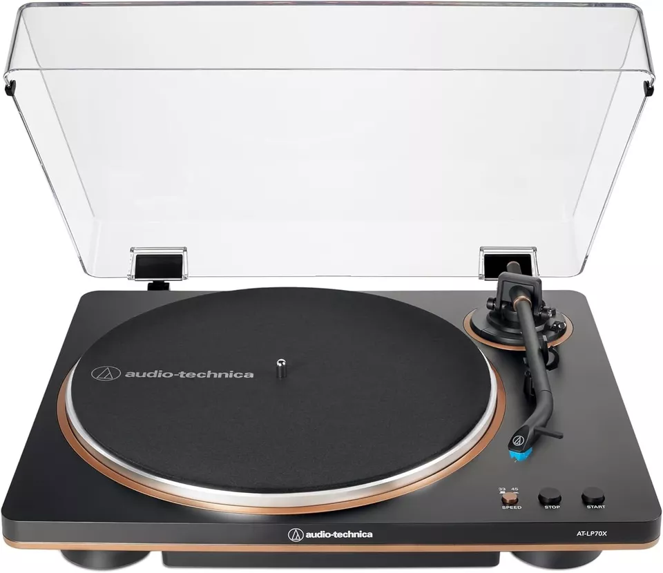 Audio-Technica AT-LP70X Fully Automatic Belt-Drive Turntable (Black/Bronze)