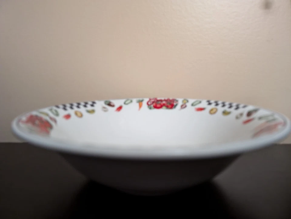 Cuencos de sopa Campbells de Gibson 1997 verduras negras a cuadros  Foto 2 de 4