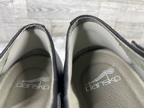 Dansko Mary Jane Women 7.5B Deena Shoes Black Leather Block Kitten Heel Flats - Picture 14 of 20