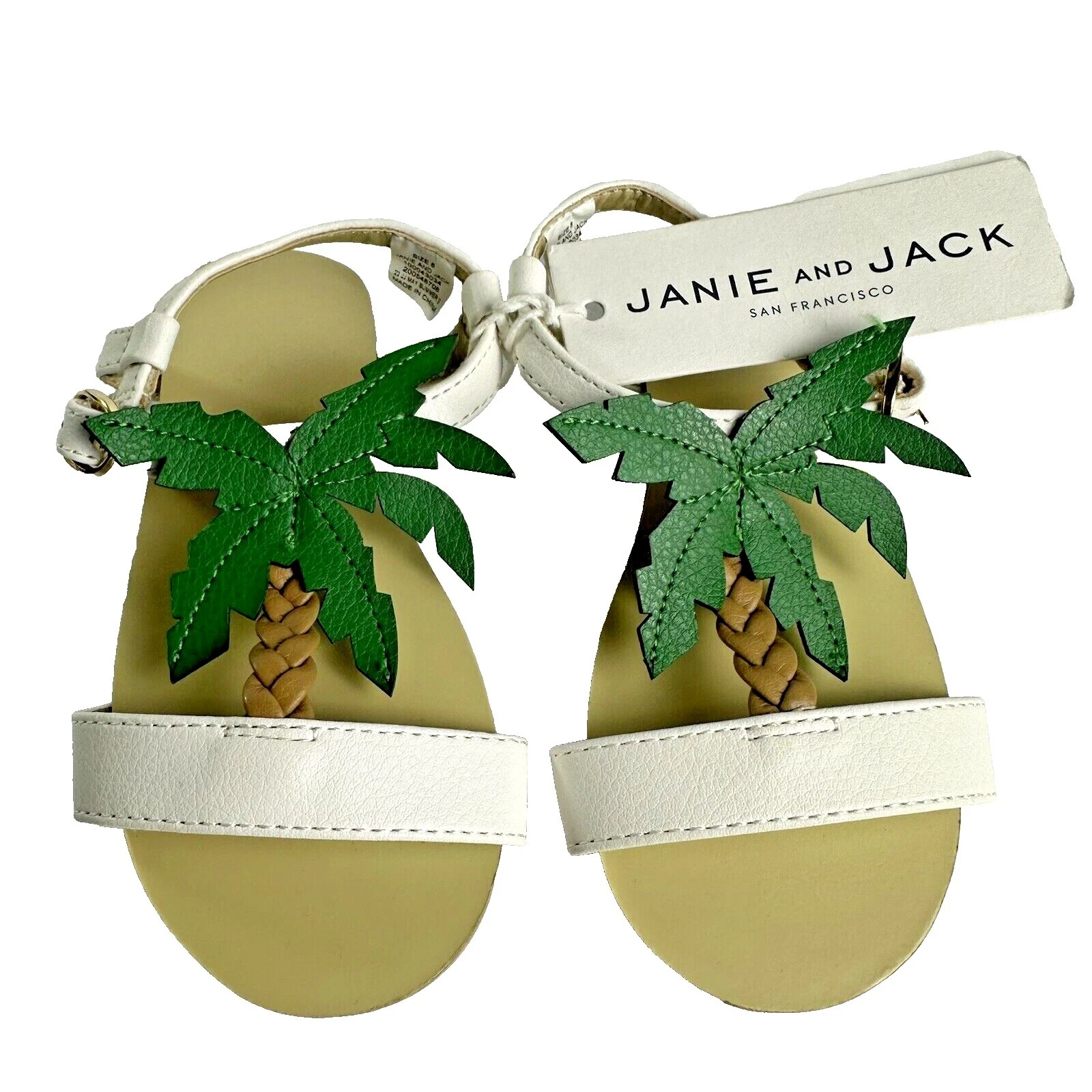 Parte superior de cuero blanco Janie and Jack Zapatos