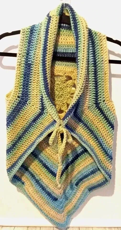 钩针女式手工波西米亚上衣背心曼荼罗节日 m/l sutherland 全新 — 第 3/3 张图片