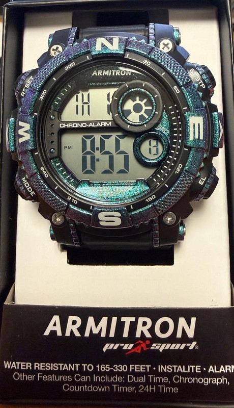 Armitron Men's 40/8284GXBTB LCD Dial Digital Resin Chronograph with Free LCD
