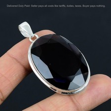 925 Silver February Oval Natural African Amethyst Ethnic Trendy Sister Pendant