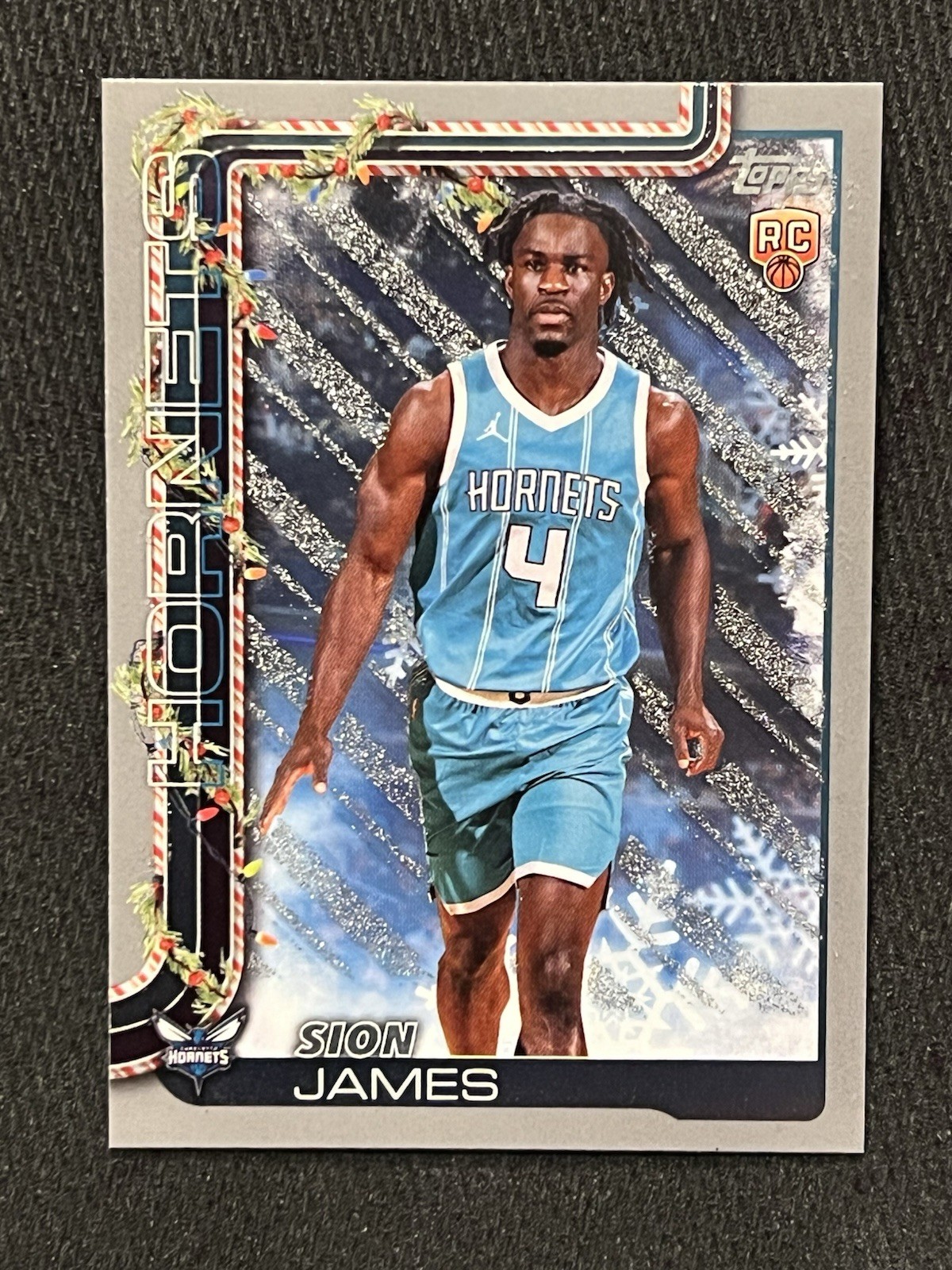 SION JAMES 2025-26 Topps Holiday SILVER Glitter Charlotte Hornets Rookie H193 RC