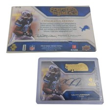2008 Upper Deck SP Calvin Johnson Lions Rookie Auto Scripted In Time #/304