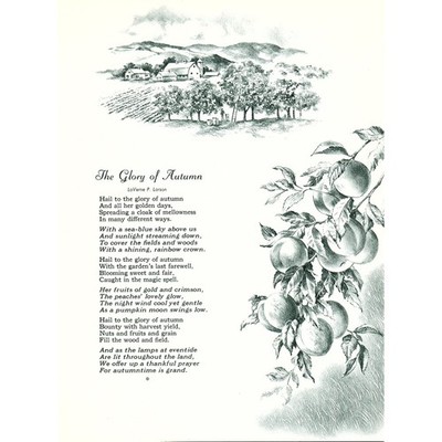 The Glory of Autumn LaVerne P. Larson 1960s Poem Retro Kitsch Wall Art SF2
