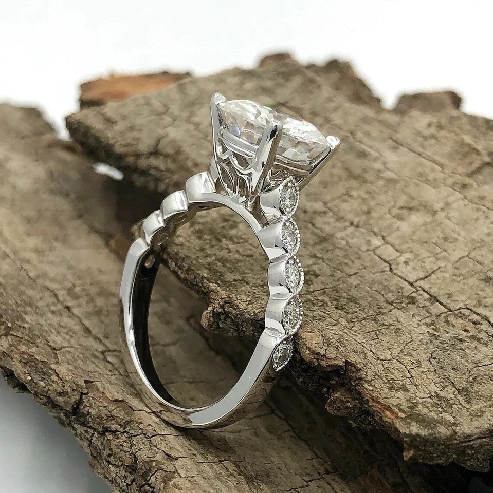 Anillo de aniversario de plata de ley 925 AAA diamante blanco 5ct natural certificado VS1 Foto 3 de 4